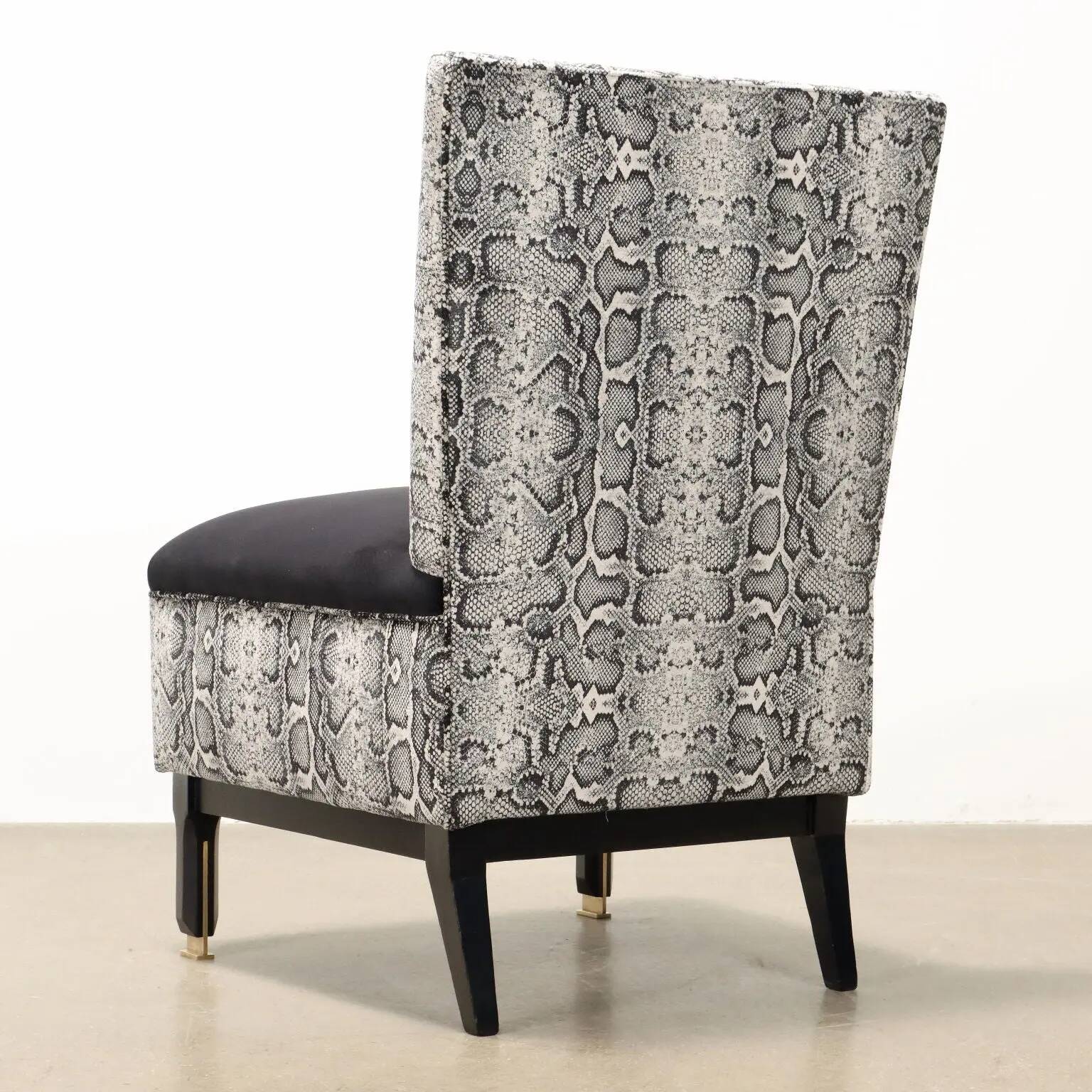 Vintage Jungle collection armchairs in velvet and foam, Italy 1950s-1960s.