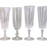6 dissimilar champagne flutes