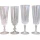 6 flûtes à champagne dissemblables