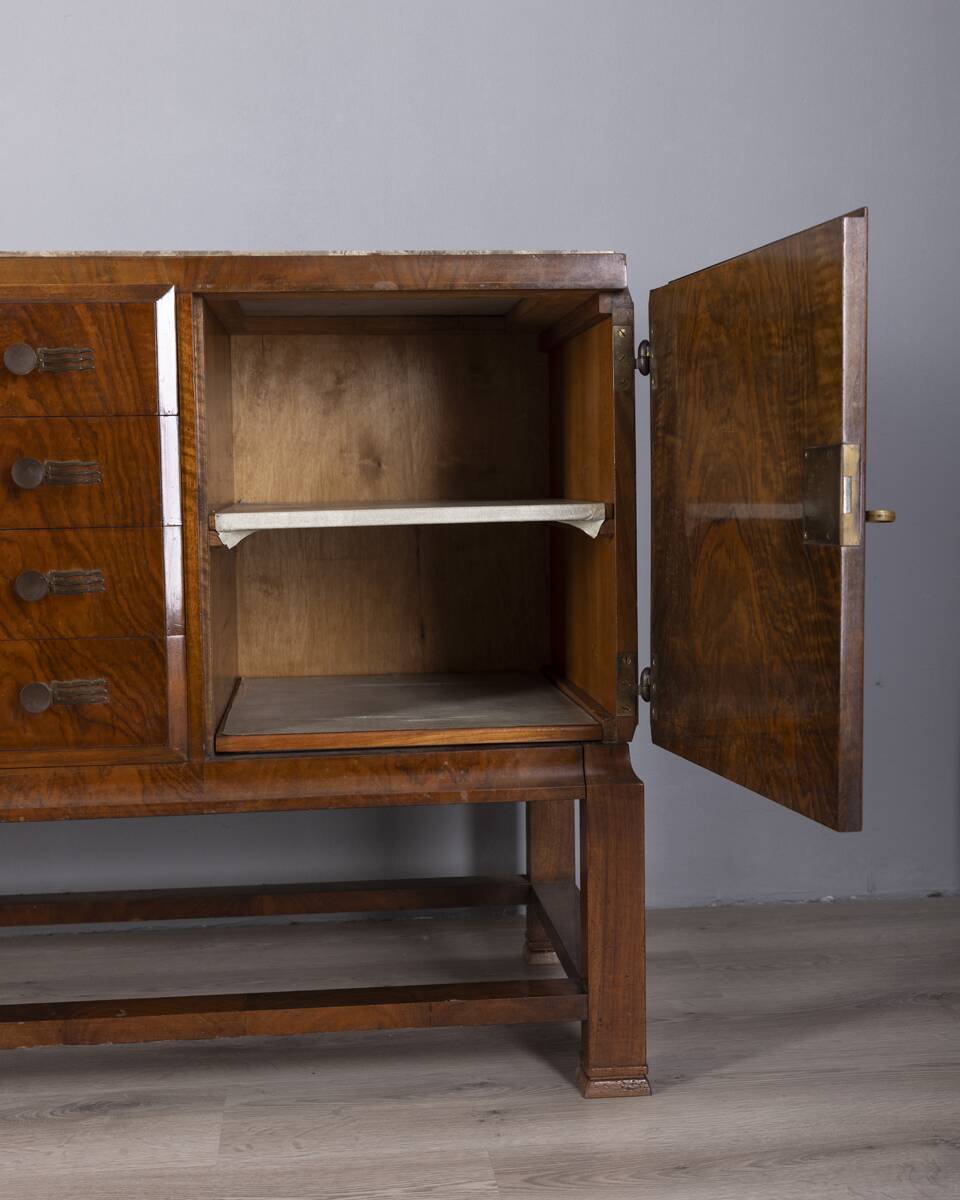 Vintage 1940s Italian-design Radica wood buffet sideboard