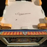 Sarreguemines, pot cache, gardener in earthenware XIXth