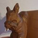 Vintage hand-carved wooden squirrel bookend
