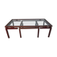 Pierre Vandel metal lacquered stone bass table and glass