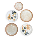 5 vintage handmade plates