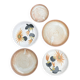 5 vintage handmade plates
