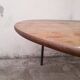 Table basse ovale d'école en chêne années 50