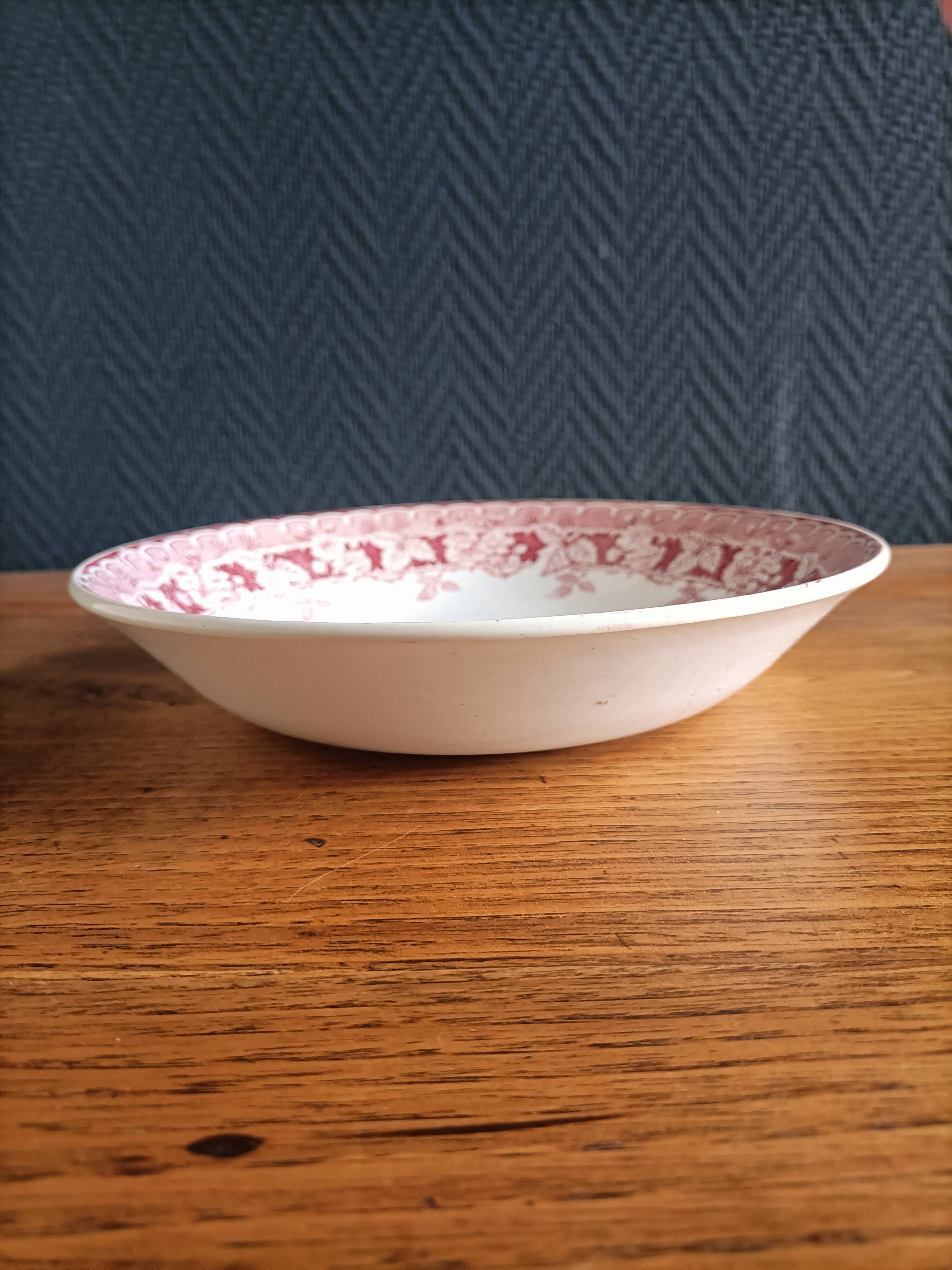 6 assiettes creuses terre de fer St Amand "Mûrier"