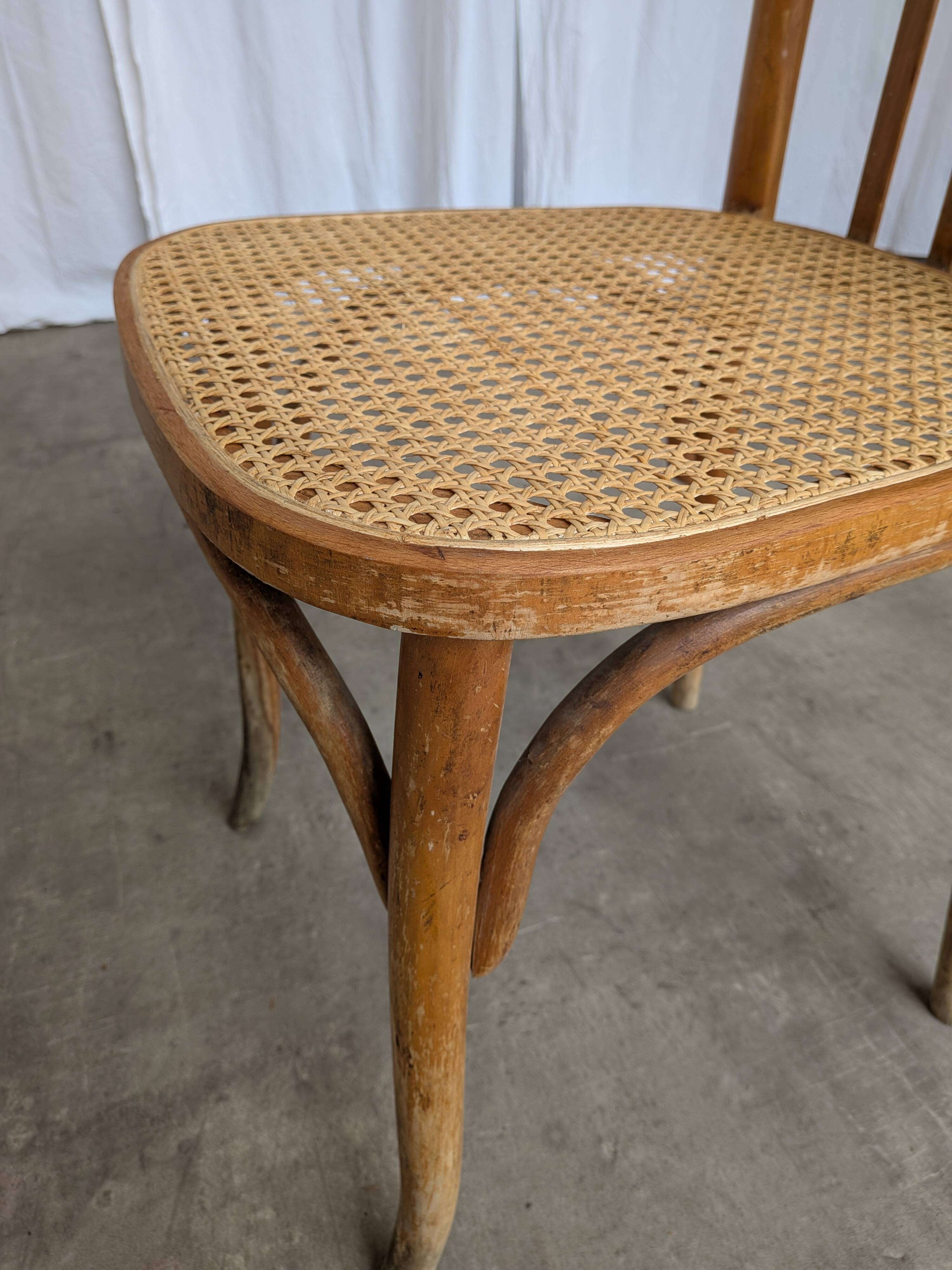 Vintage Cane Seat Dining Chair: 1970s Yugoslavia, Boho Interior