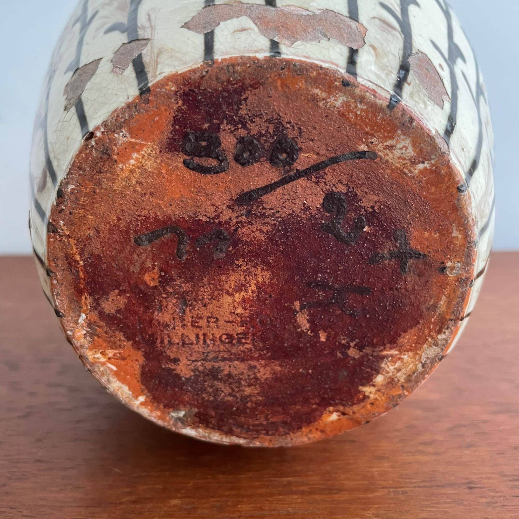 Jugendstil vase, floral decor, E. Huber Roethe, Germany, 1920s