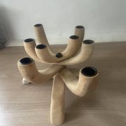 Chandelier scandinave en bois à 8 branches