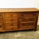 Vintage french oak sideboard with wavy details, ca. 1950s