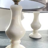 Paire de lampes en albâtre vintage
