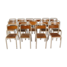 Lot de 15 chaises écolier vintage design Tolix