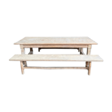 Table de ferme et ses deux bancs aéro gommé