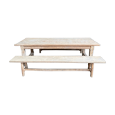Farmhouse table and its two aero gummed benches