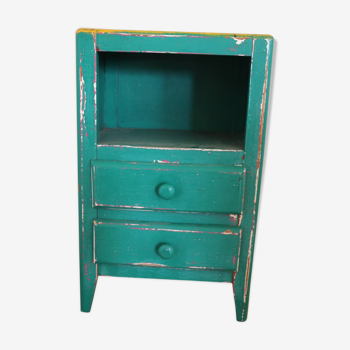 Painted two-drawer bedside table