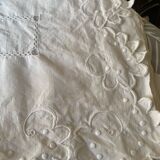 Monogrammed and embroidered castle sheet.