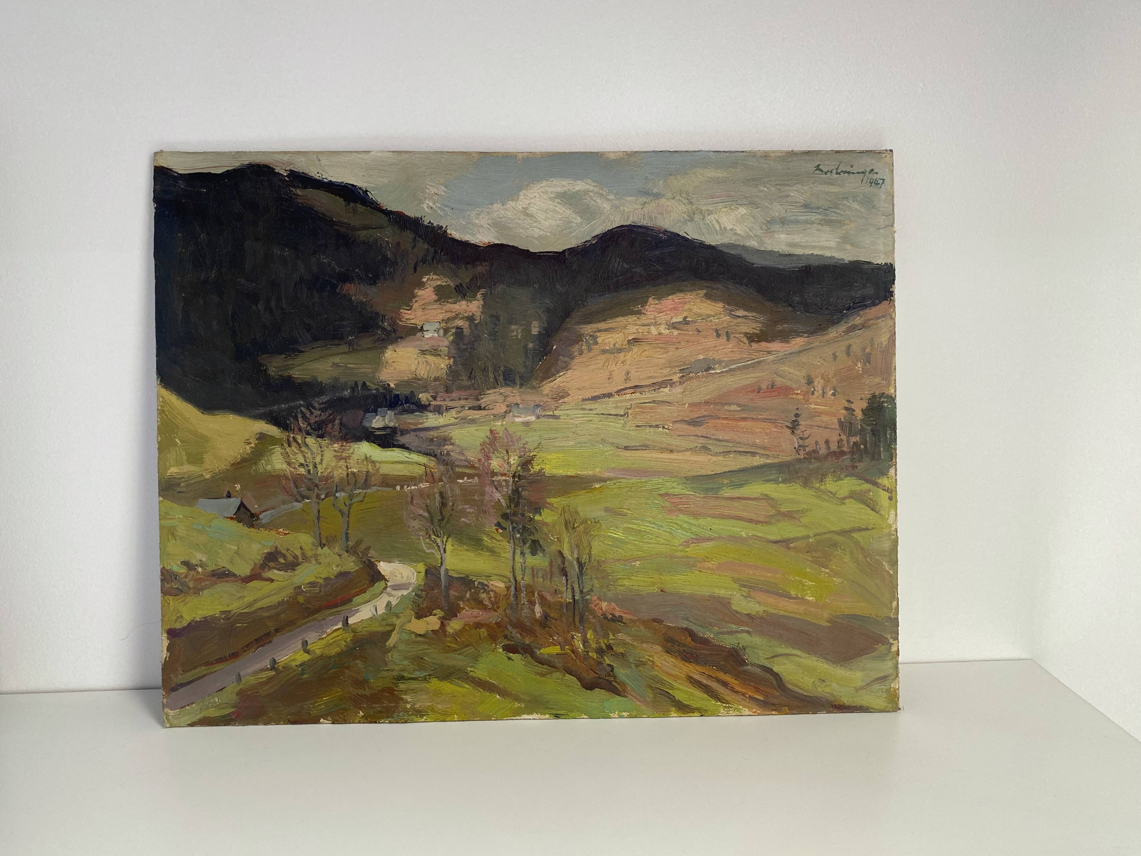 Landscape painting, oil painting 1947