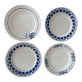 Lot of 4 antique earthenware plates from 1950, Saint Amand - plates bl