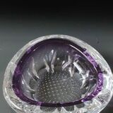 Murano bubble/Bullicante pocket emptier. Cross-pattern. Blown art glass. Diam 13 cm