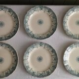 "Henriette" - 6 flat plates made of ironstone HB Choisy-le-Roi