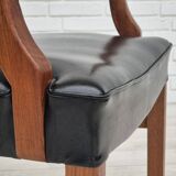 1960s, Danish armchair, original very good condition, teak wood, artificial leather.