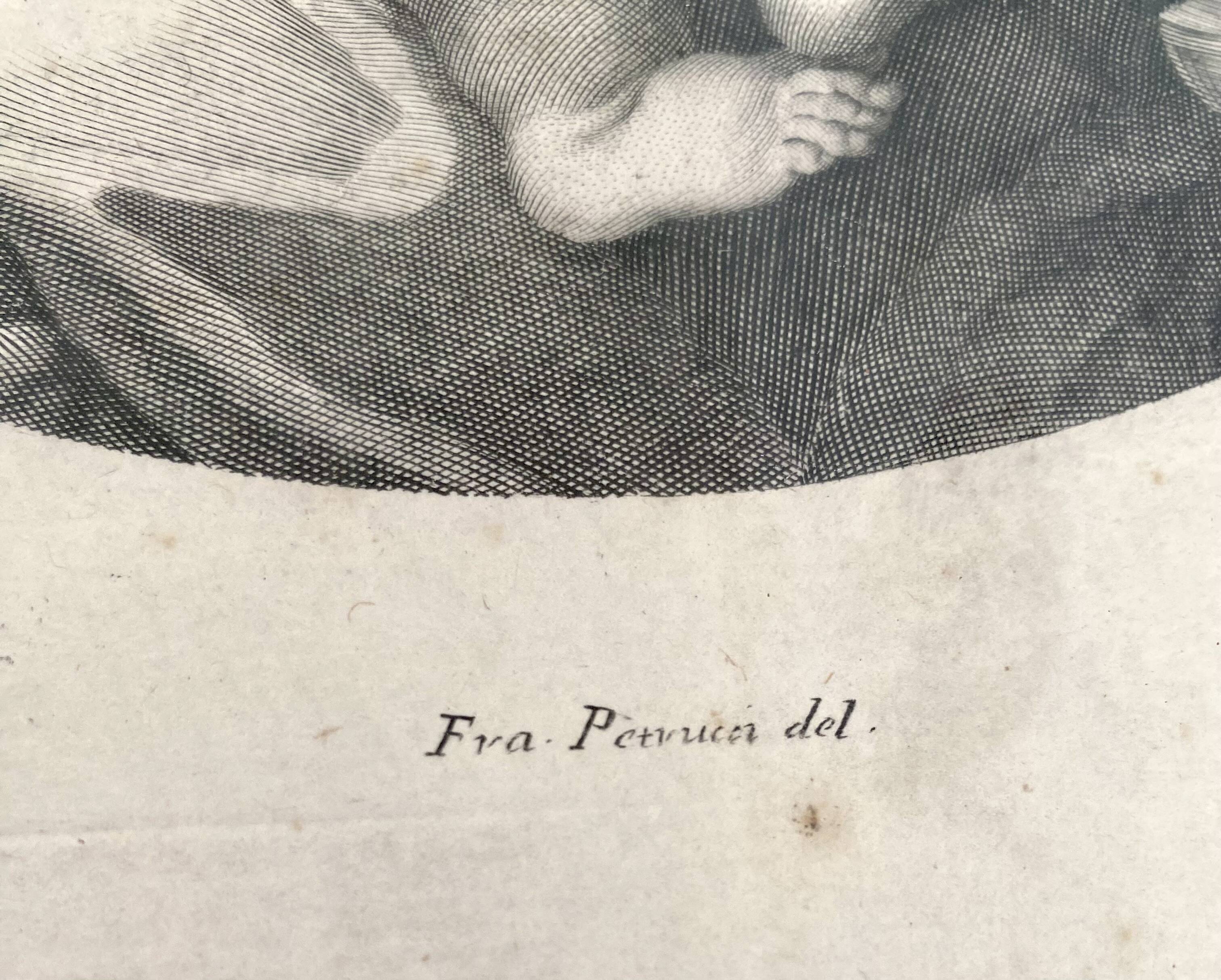 Gravure 18e d’après Raphaël, cadre bois vitré