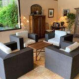 Set of 4 armchairs Unopiu model Sunstripe in WaProLace