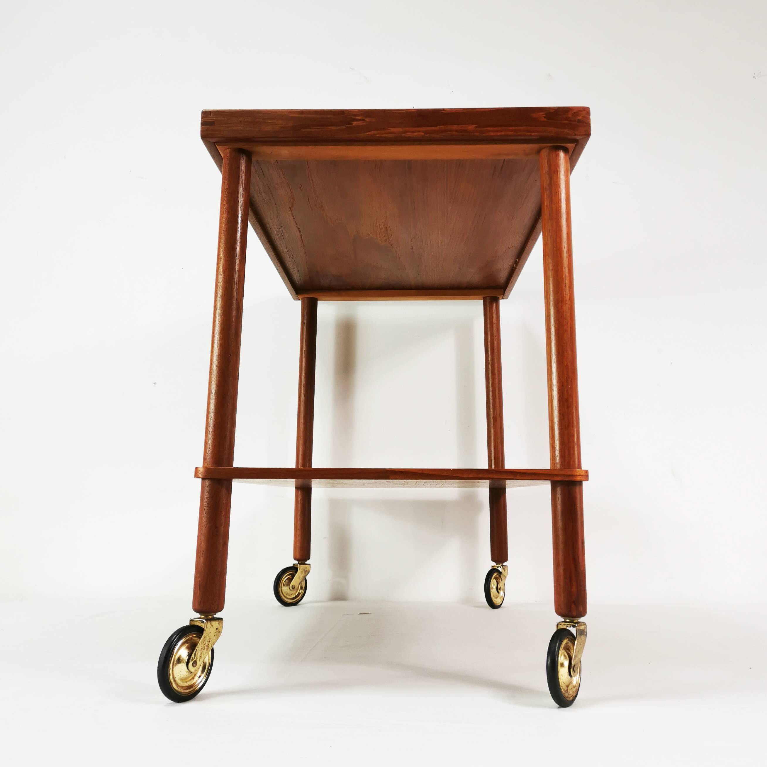 Mobile teak table mid century, denmark, 1960s.