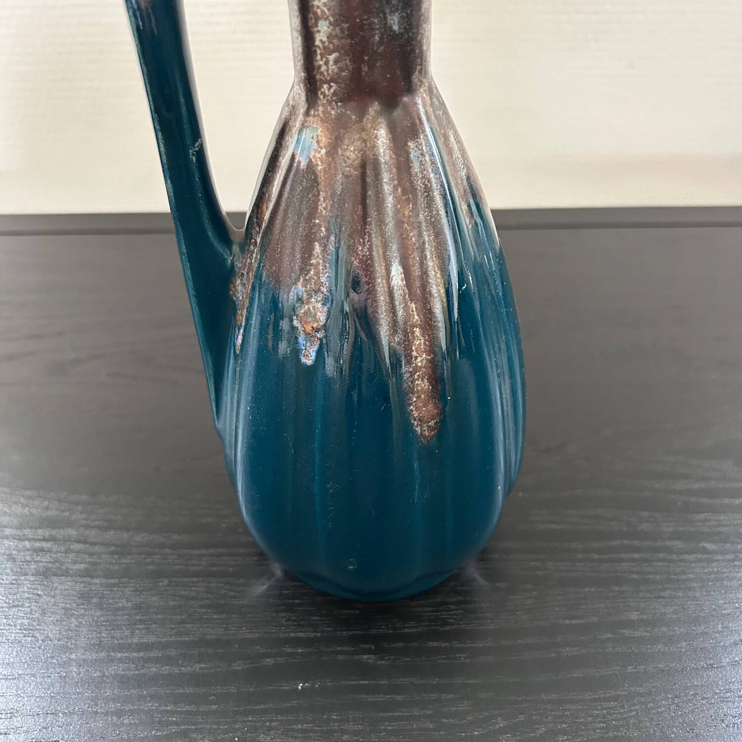 Pichet art déco bleu paon
