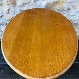 Table basse vintage en bois clair et bambou, circa 60