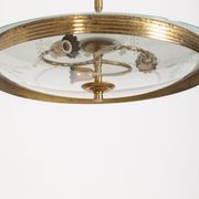 Lustre vintage des années 50 en verre et laiton design italien