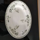 Grand plat ovale St Amand modèle "modern style" vert Terre de Fer