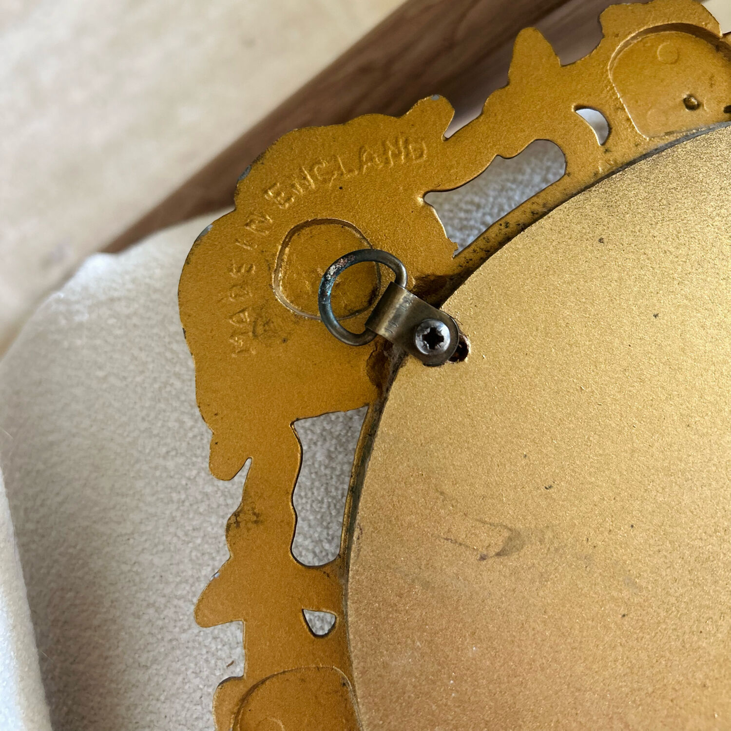 Golden cast iron mirror