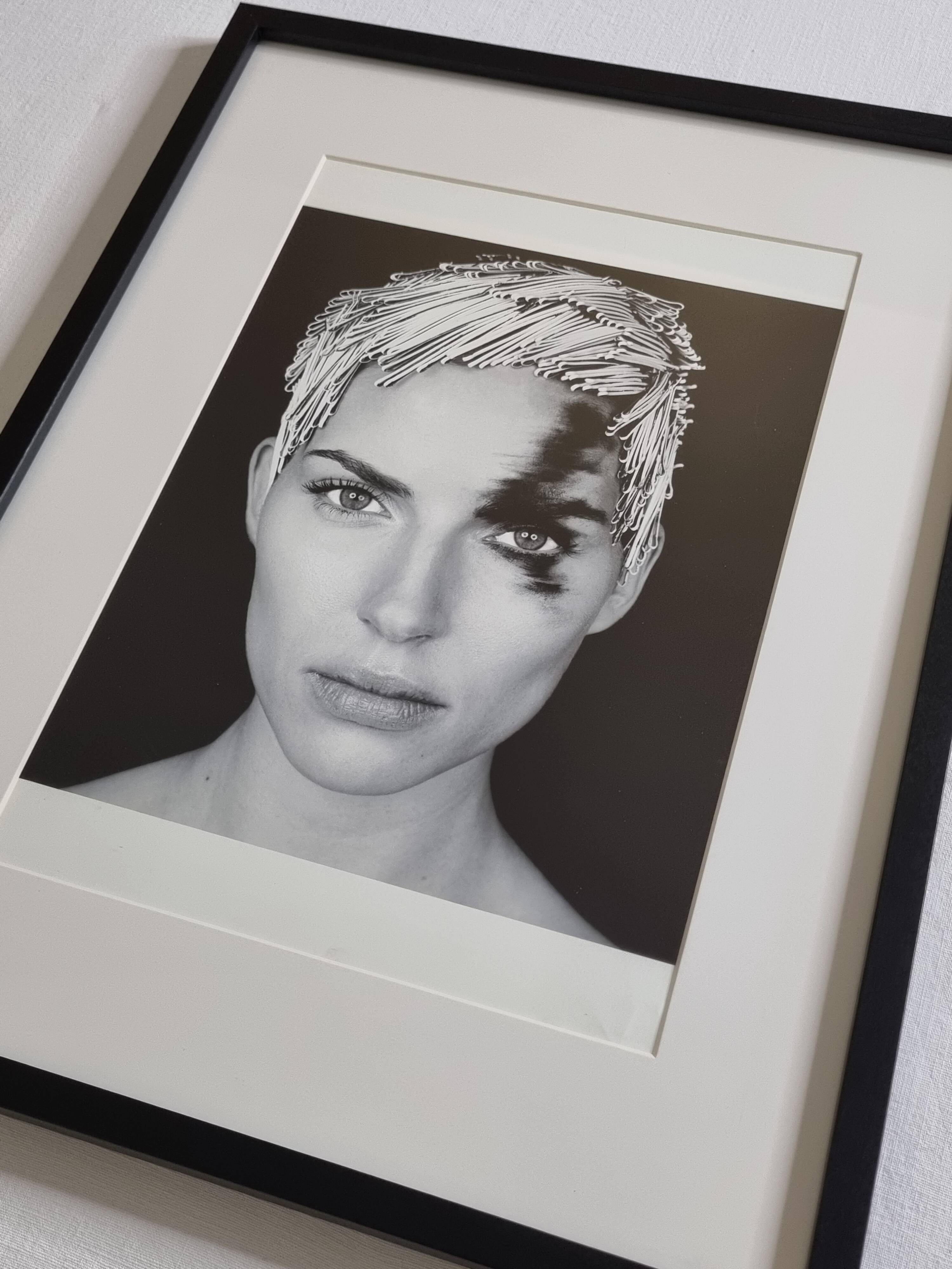 Fashion photography, portrait, Petra Bernardi, framed under glass, 32 x 41 cm