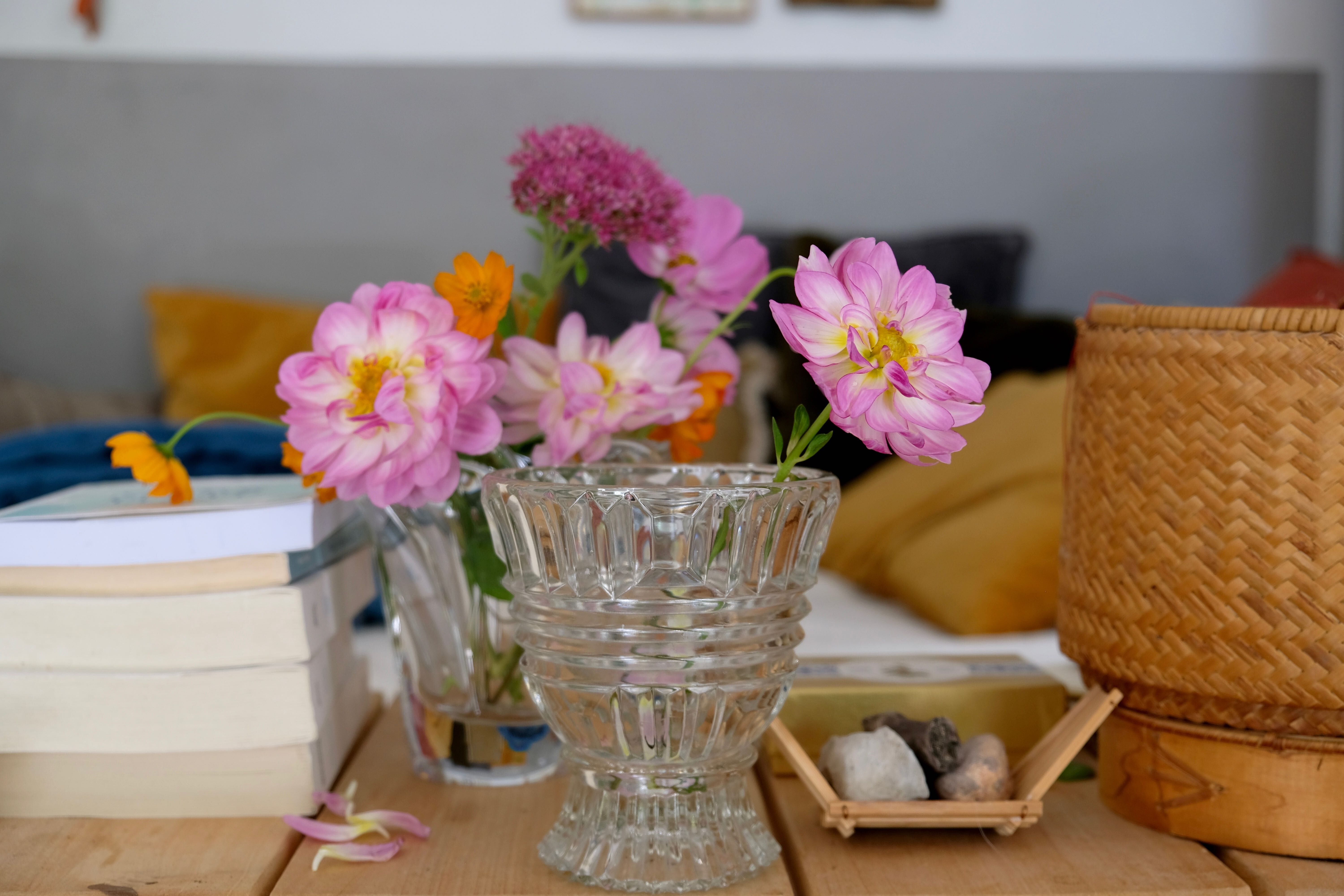 Carved crystal vase from the 50s