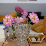 Carved crystal vase from the 50s