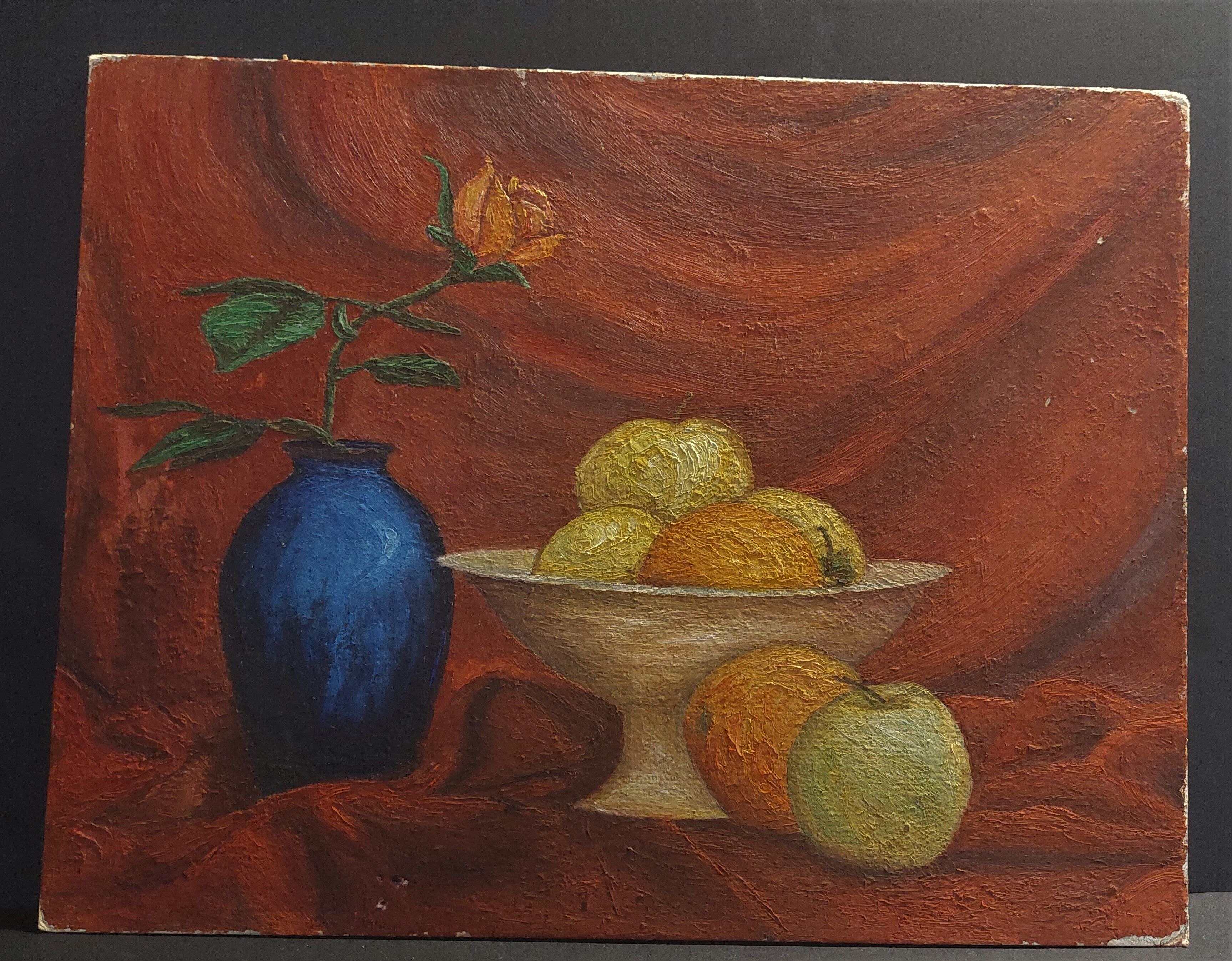 Painting oil on cardboard still life