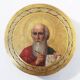 19th Century Round Icon of the Holy Apostle John the Theologian in Oak & Go