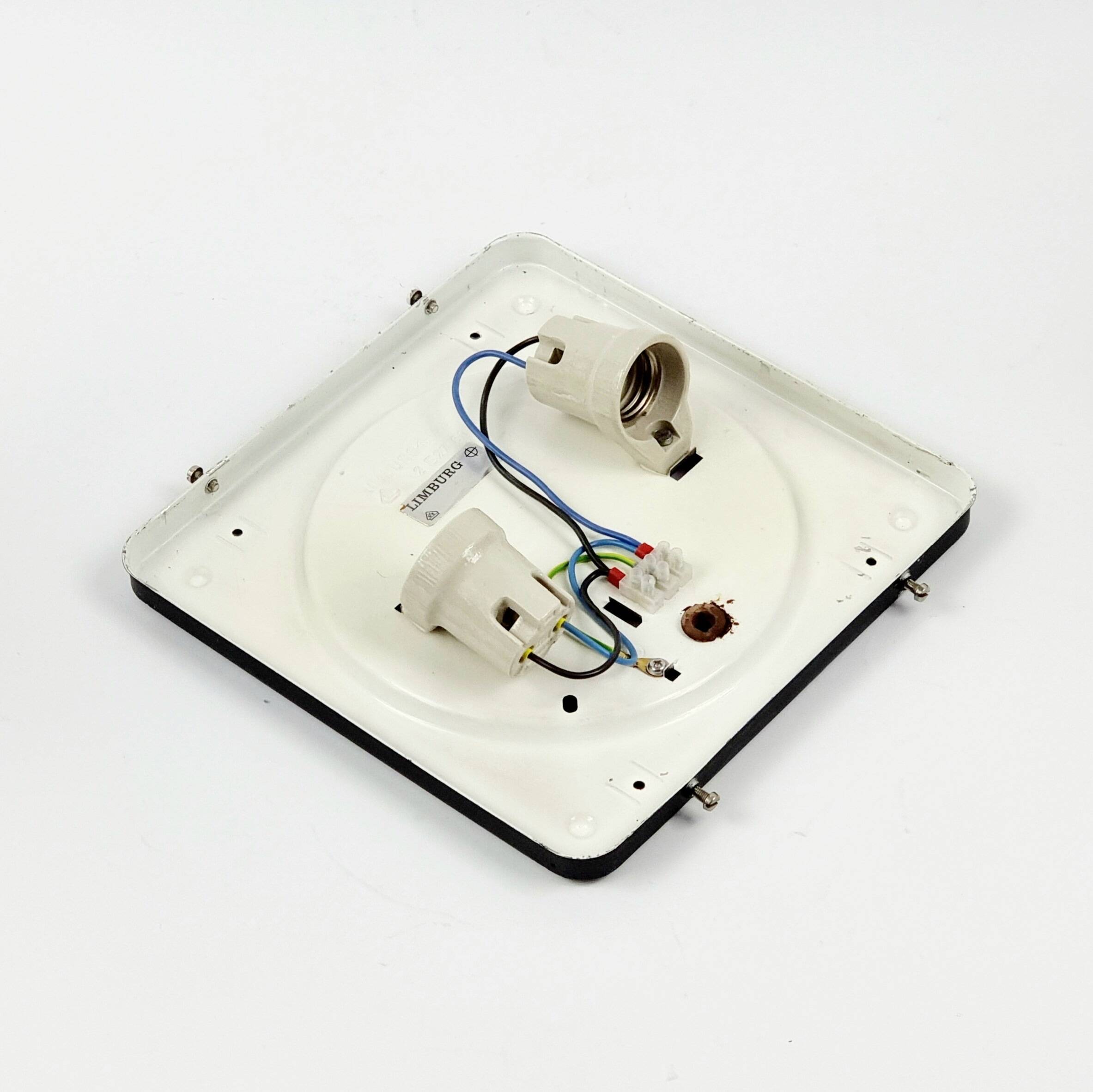 Pair of Mid-Century Modern Glass Ceiling Lights from Limburg, 1960s/1970s