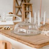 Table de ferme en bois – pied crème