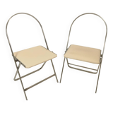 Pair of Aprilina foldingchairs by Gae Aulenti white