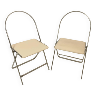 Paire de chaises pliantes Aprilina par Gae Aulenti blanc