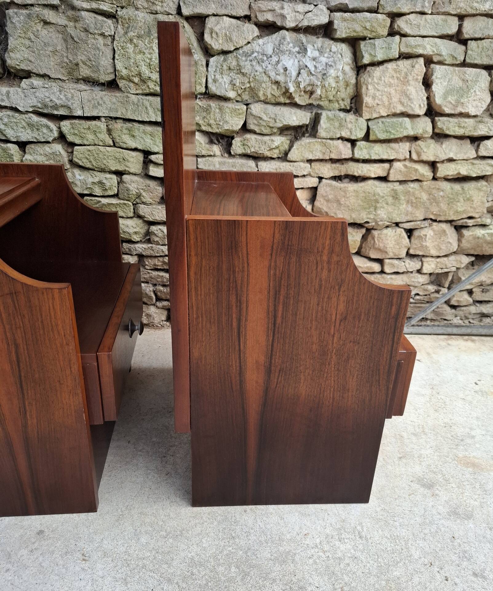 Pair of teak bedside tables