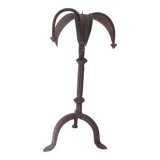 Brutalist wrought iron candle holder