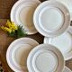 Set of 10 vintage flat plates in semi-porcelain Céranord.