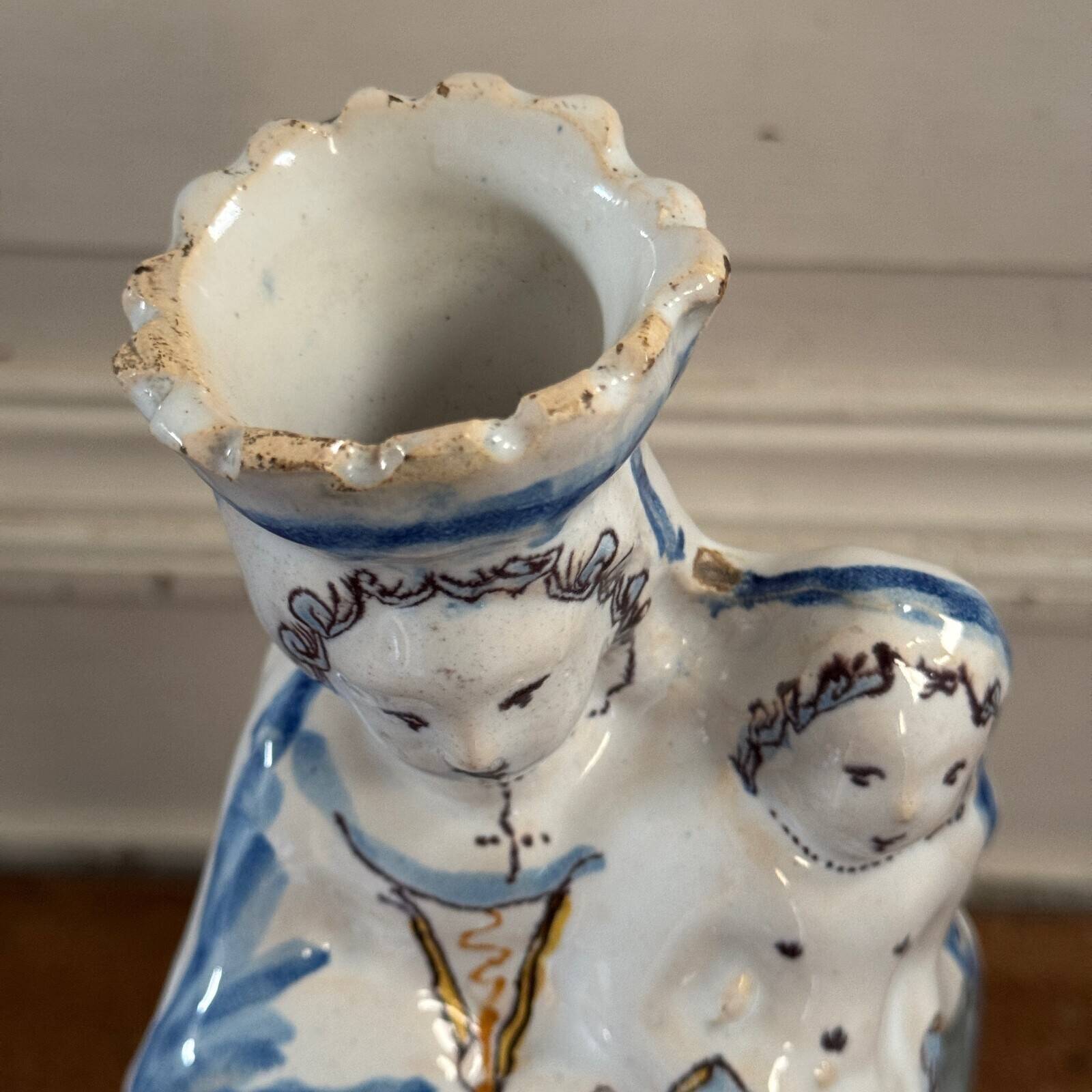 18th century Virgin Mary in Nevers earthenware