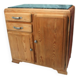 Low mado buffet, marble top, sanded