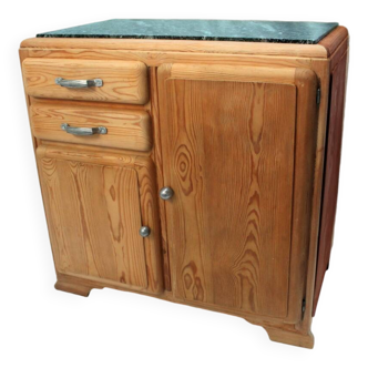 Low mado buffet, marble top, sanded