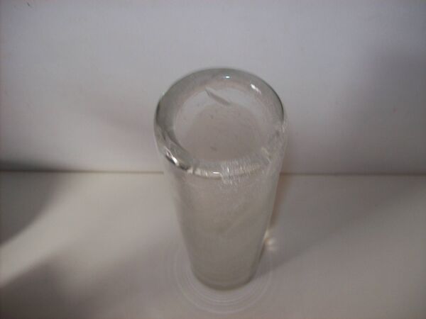 Vase rouleau vintage en verre soufflé et bullé